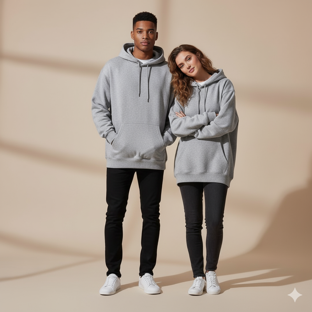 Oversized Grey Hoodie – Drop Shoulder Fit