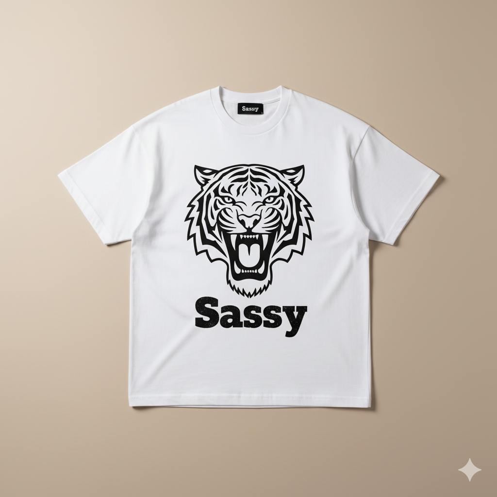 Oversized White Graphic T-Shirt – Sassy Branding