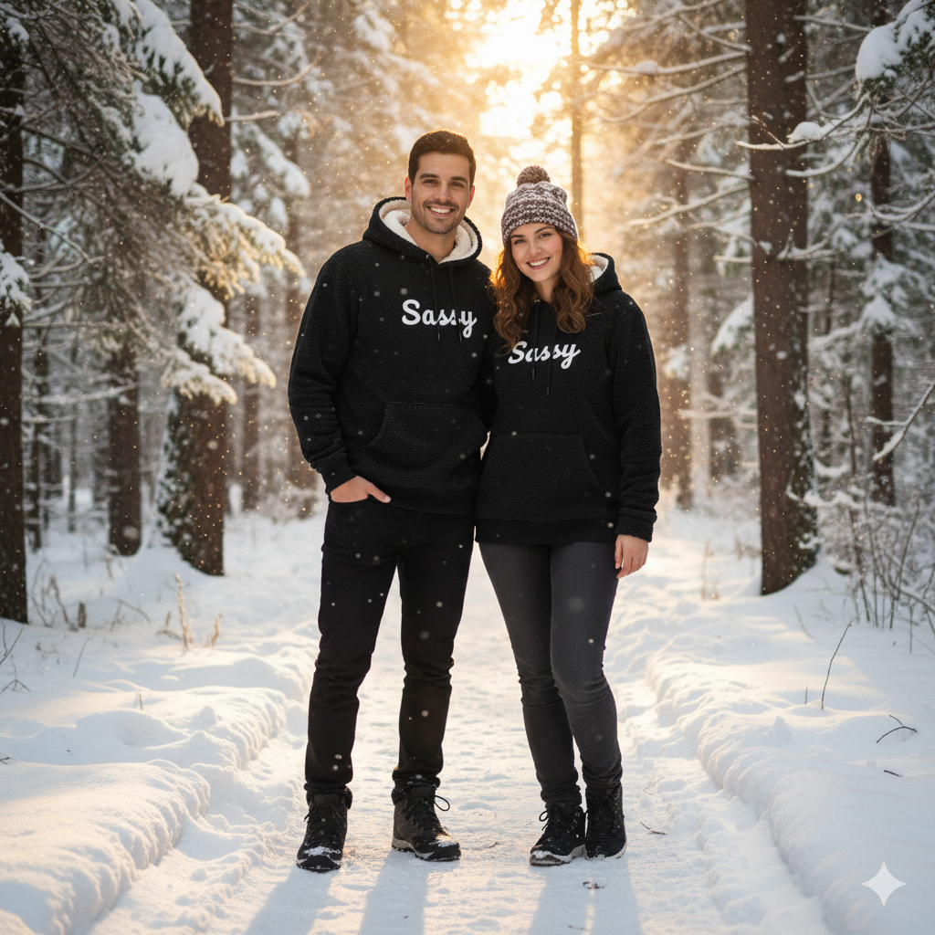 Cozy Black Fleece Hoodie – Thick Lining, Winter Wear