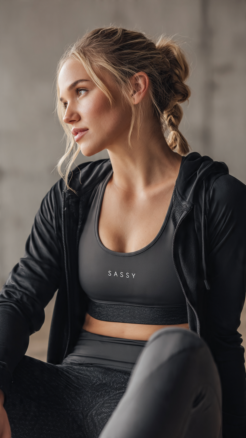 SASSY Women's High-Waisted Black Performance Gym Leggings