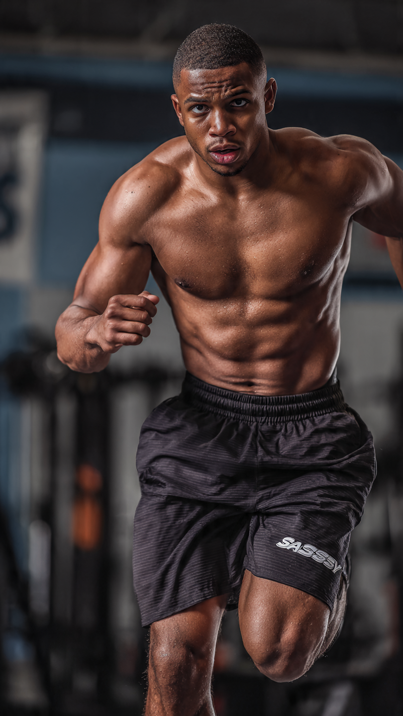 SASSY Men's Black Performance Compression Gym Shorts