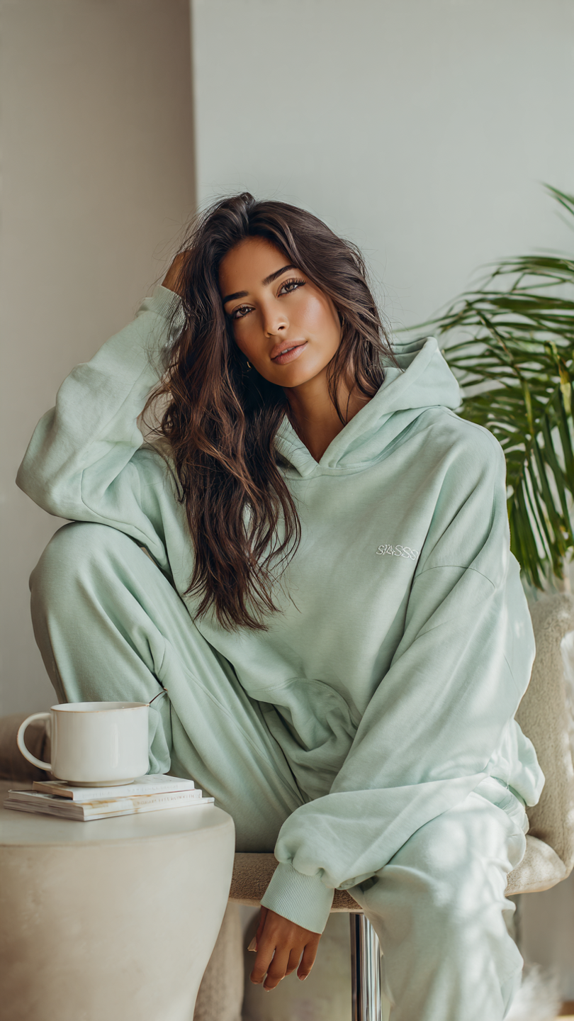 SASSY Women's Mint Green Oversized Hoodie